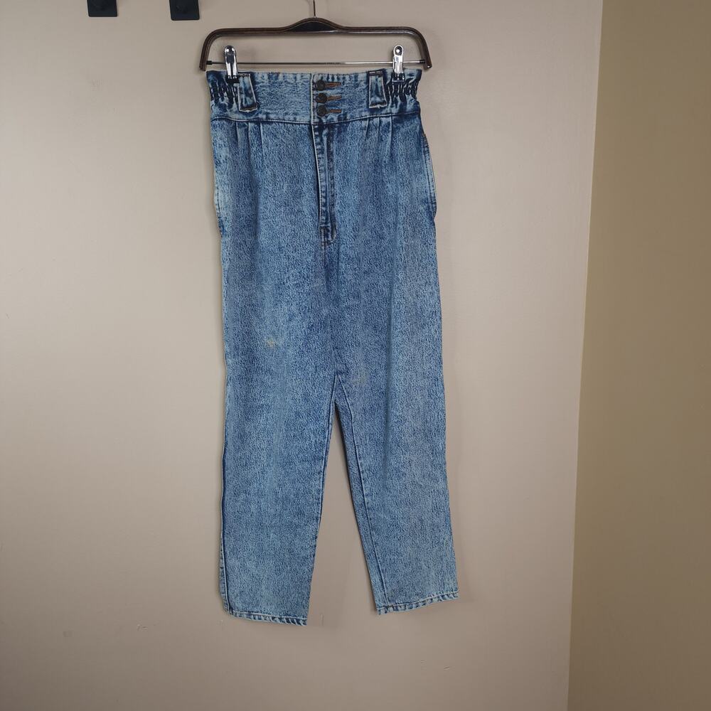 Vintage 1980 GAP High Rise Tapered Acid Wash Jeans Size 27
